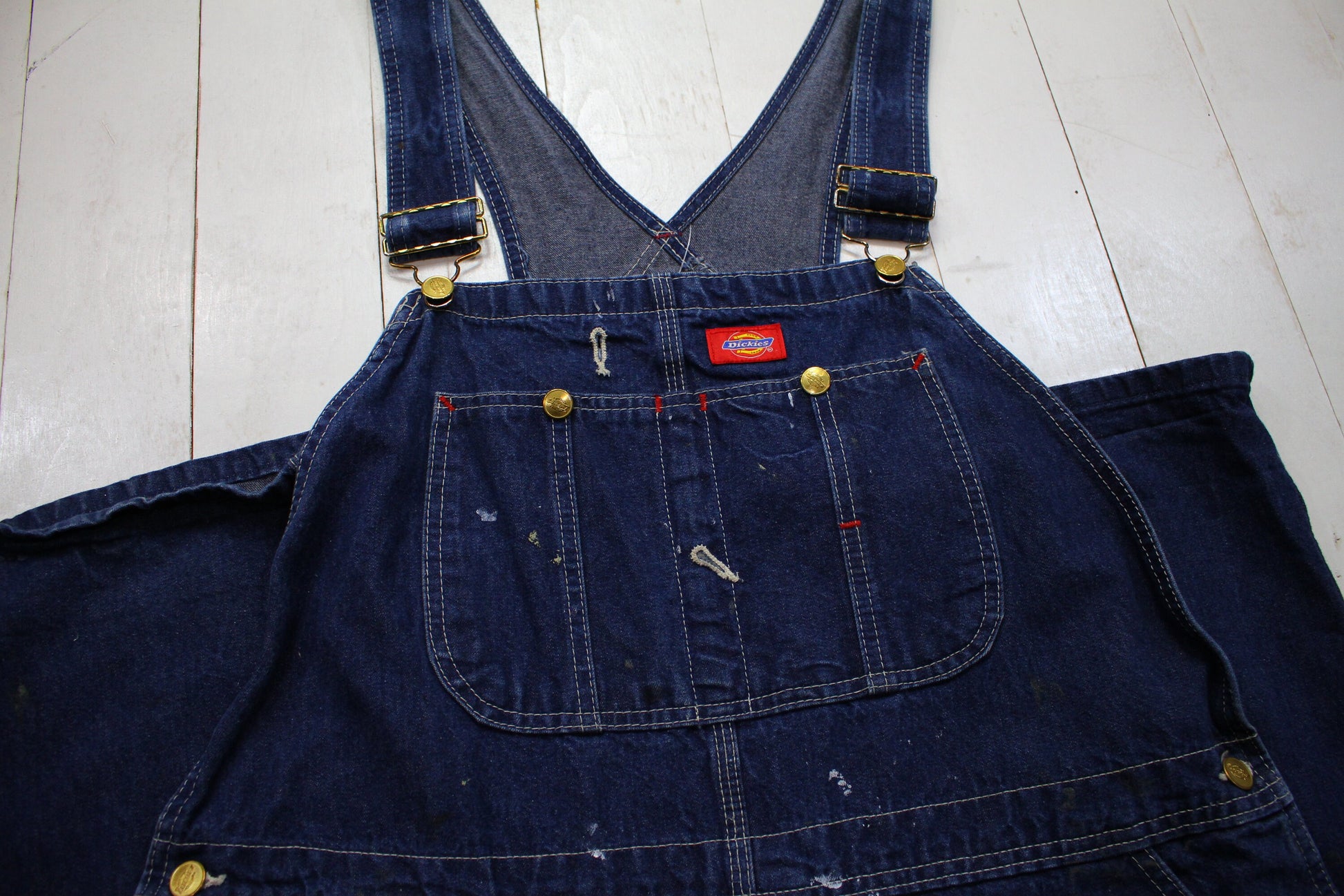 2000s Dickies Dark Denim Painter Overalls Size 40x28