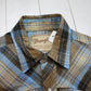 2010s Wrangler Blue/Brown Plaid Sawtooth Pocket Shortsleeve Western Shirt Size M