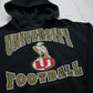 1990s/2000s Distressed University High School Football Hoodie Sweatshirt Size L