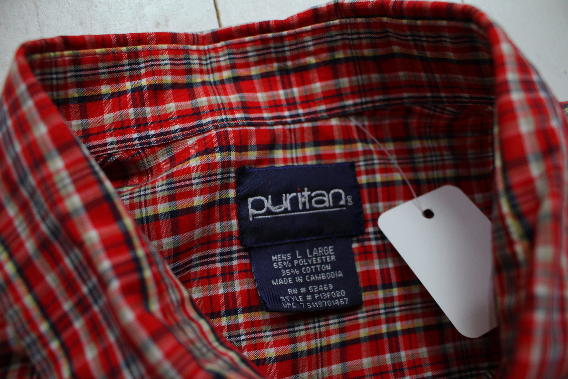 1990s/2000s Puritan Red Plaid Shortsleeve Button Down Shirt Size XL