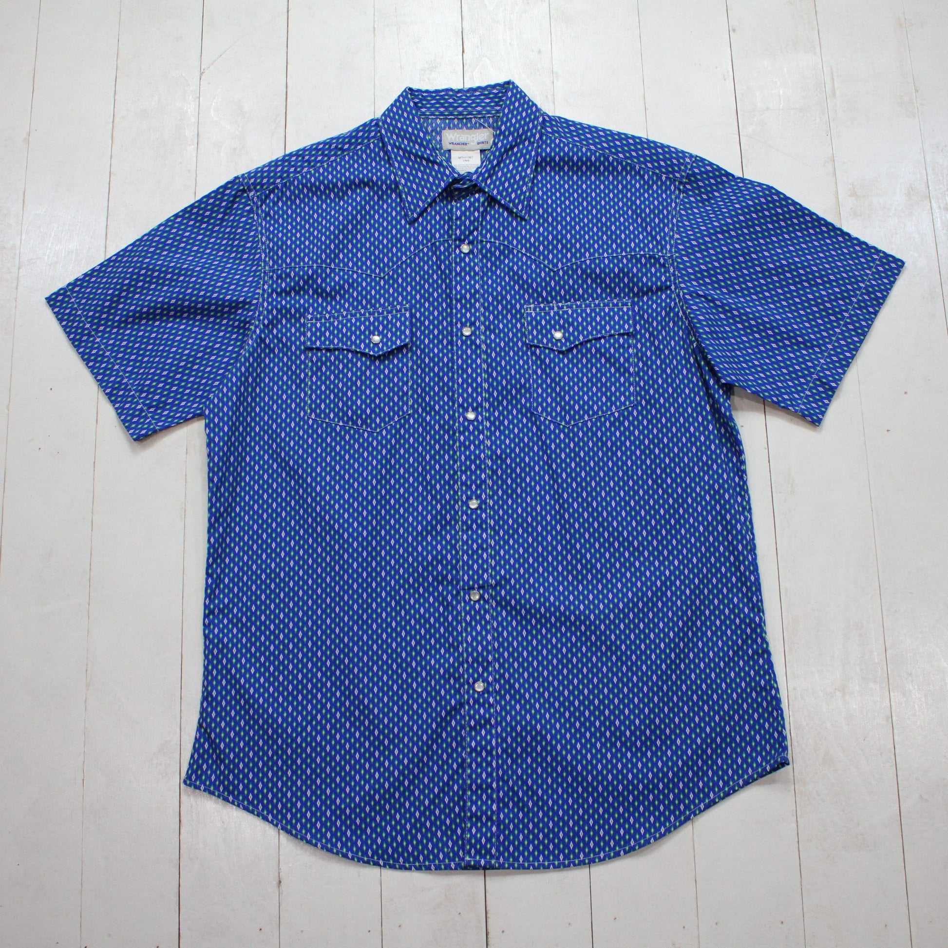 2000s/2010s Wrangler Wrancher Shirts Shortsleeve Western Shirt Size L