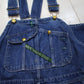 1990s Key Imperial Low Back Advertising Strap Denim Overalls Size 38x28