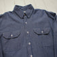 1980s/1990s Key Imperial Long Sleeve Chambray Mechanic Work Shirt Made in USA Size L/XL