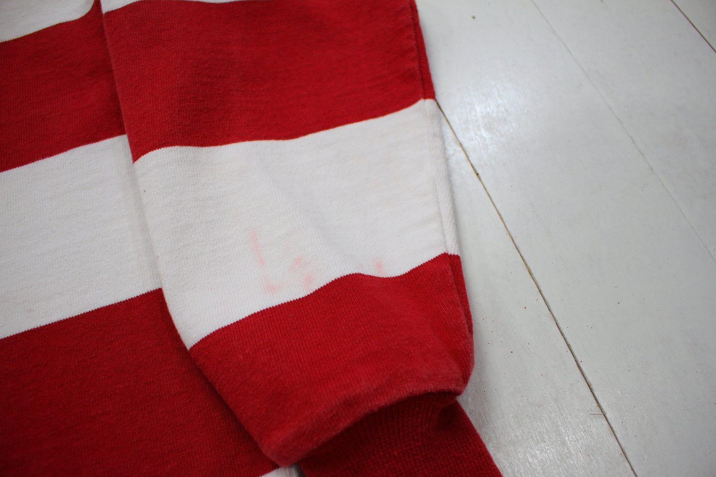 1990s/2000s Indiana University Striped Longsleeve Barbarian Rugby Shirt Made in Canada Size M