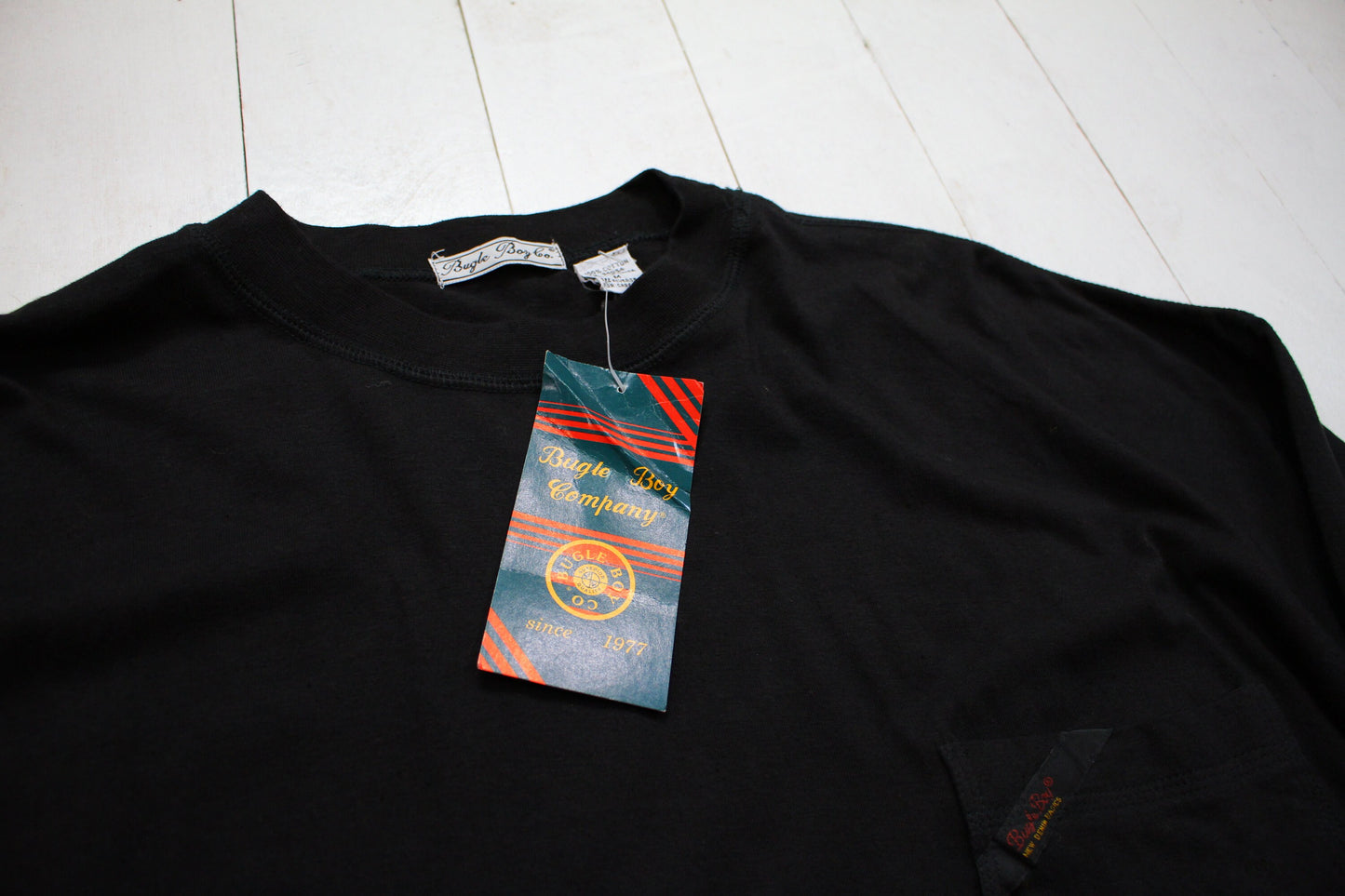 1980s/1990s NWT Deadstock Bugle Boy Long Sleeve Pocket T-Shirt Size XXL