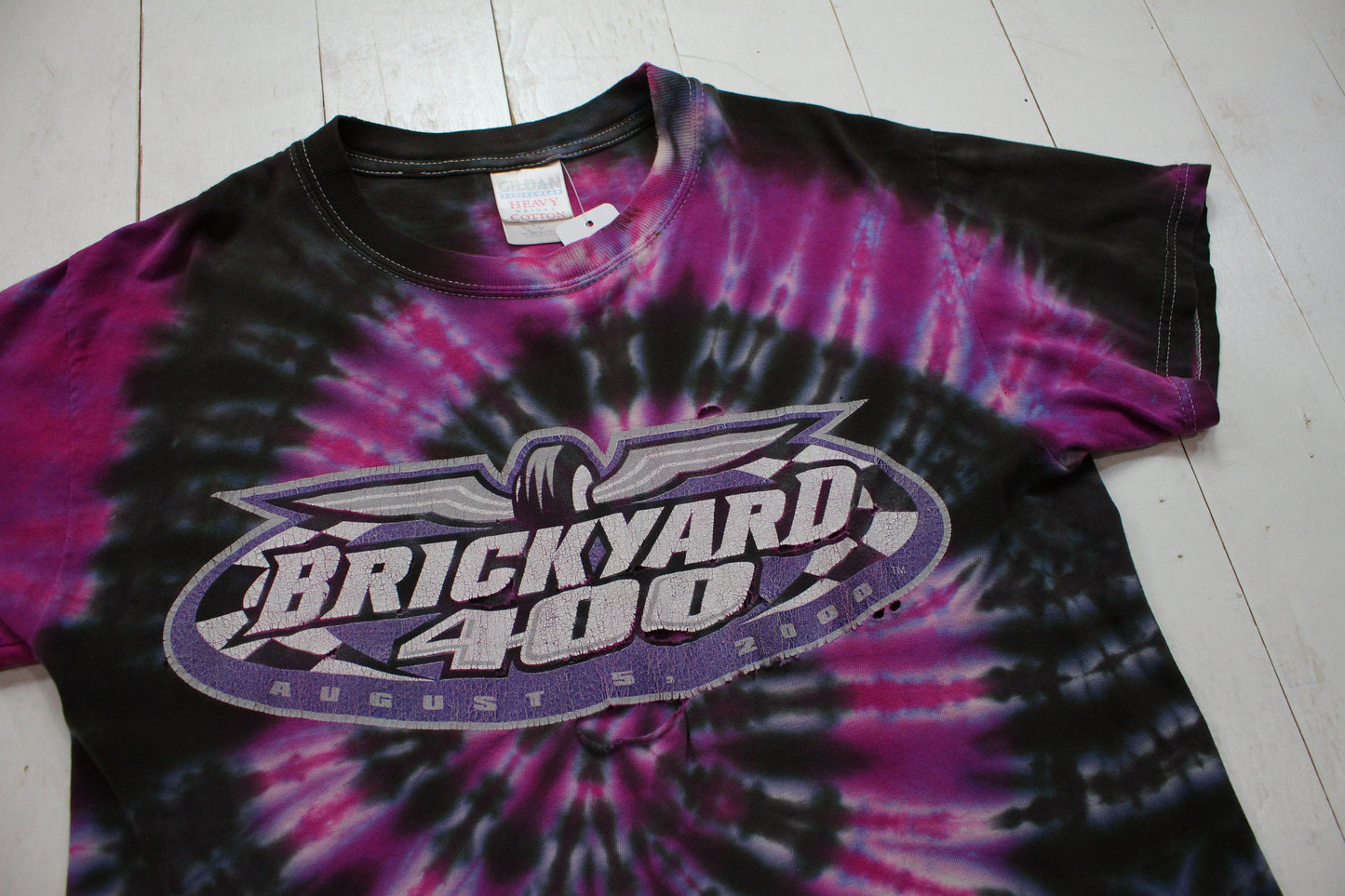 2000s 2000 Y2K Brickyard 400 Tie Dye Nascar Racing T-Shirt Size M