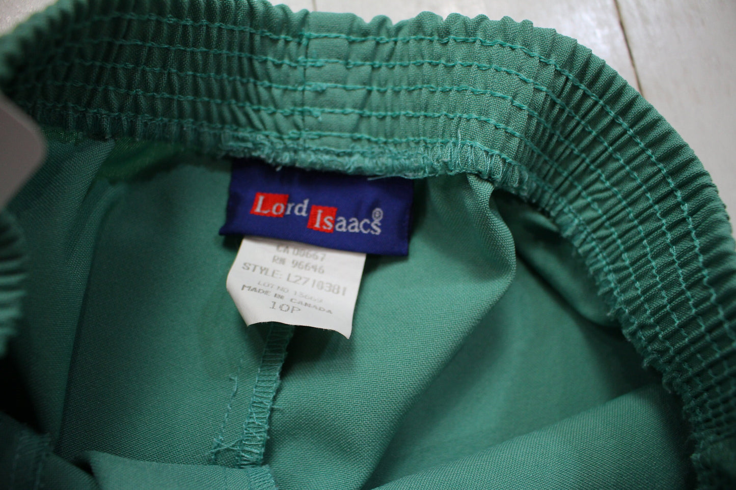 1980s/1990s Lord Isaacs Teal Polyester Pants Made in Canada Women's Size 26-28