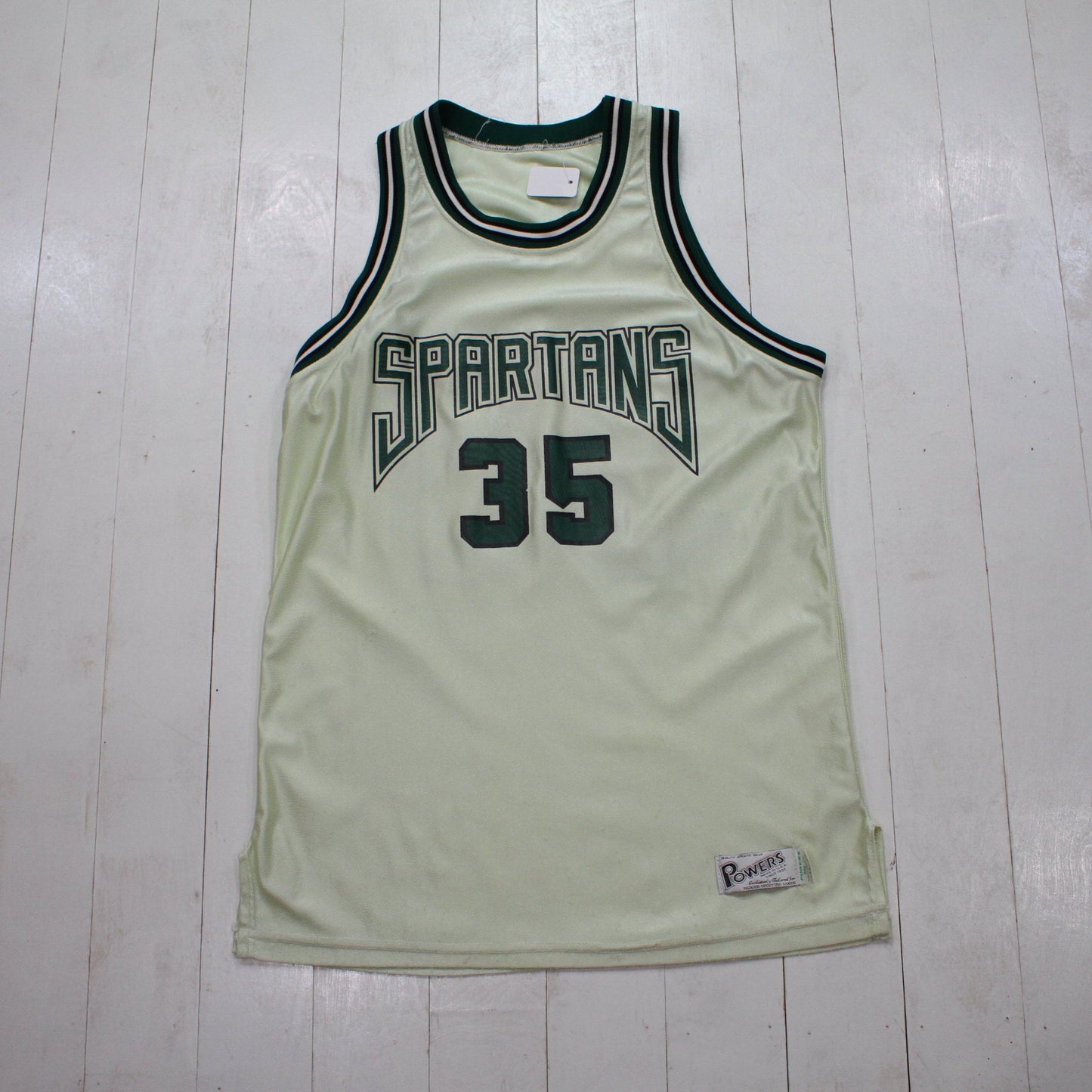 1990s Powers Spartans 35 Basketball Jersey Made in USA Size M/L