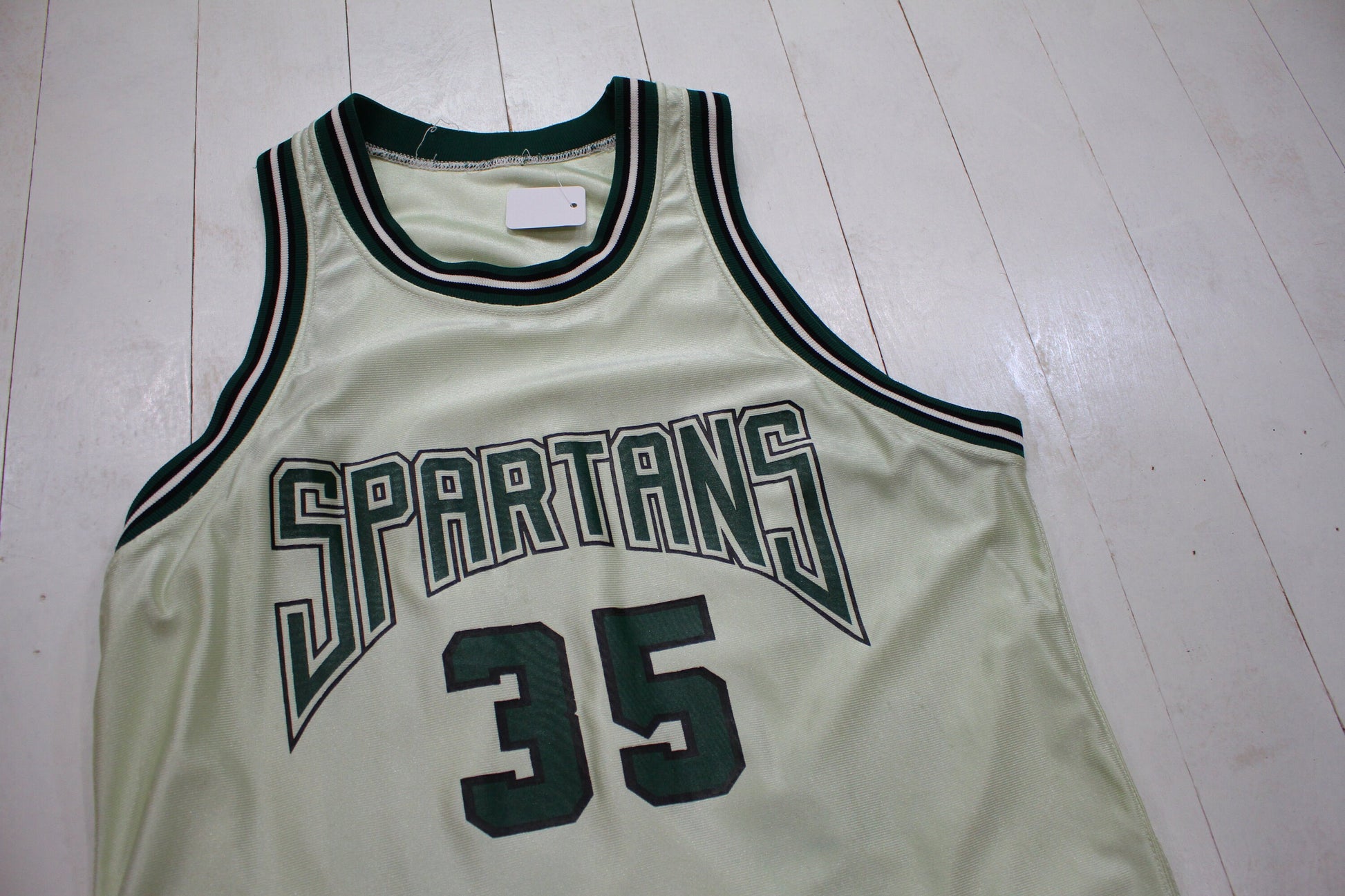 1990s Powers Spartans 35 Basketball Jersey Made in USA Size M/L