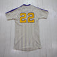 1980s MacGregor Sand-Knit Trojans 22 Baseball Jersey Made in USA Size S