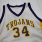 1990s Russell Athletic Trojans 34 Basketball Jersey Made in USA Size L