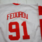 1990s CCM Detroit Red Wings Federov 91 NHL Hockey Replica Jersey Made in Canada Size S