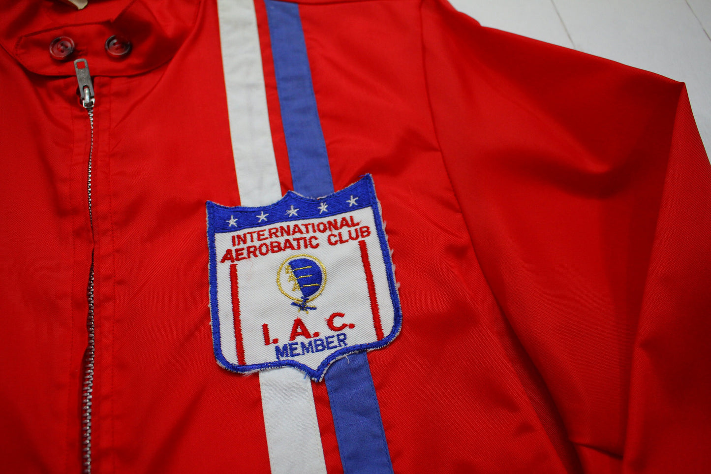 1970s Styled by Champion International Aerobatic Club Patch Nylon Shell Flyer Windbreaker Jacket Made in USA Size M