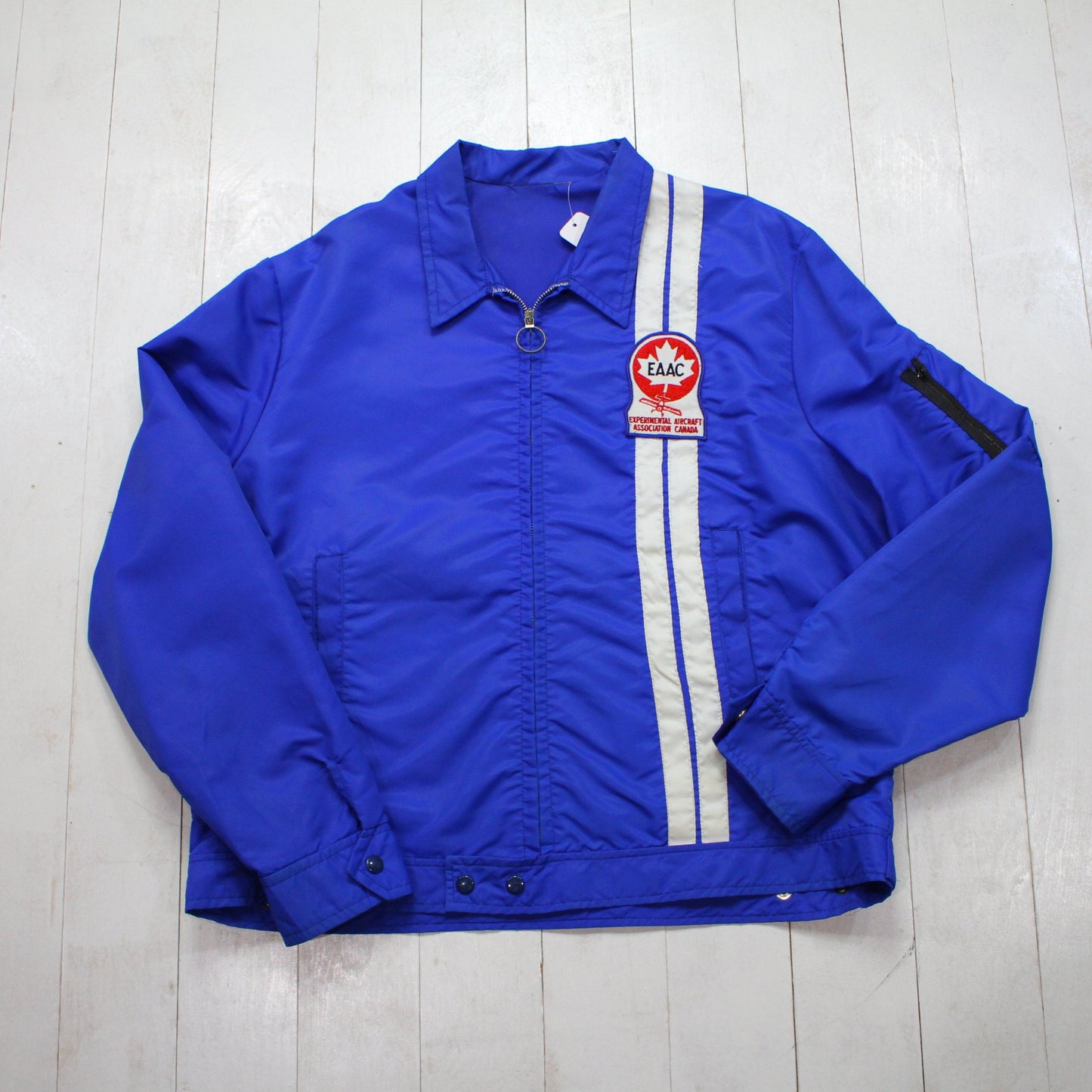 1970s/1980s Unbranded Experimental Aircraft Association Canada Patch Flight Shell Windbreaker Jacket Size XL/XXL