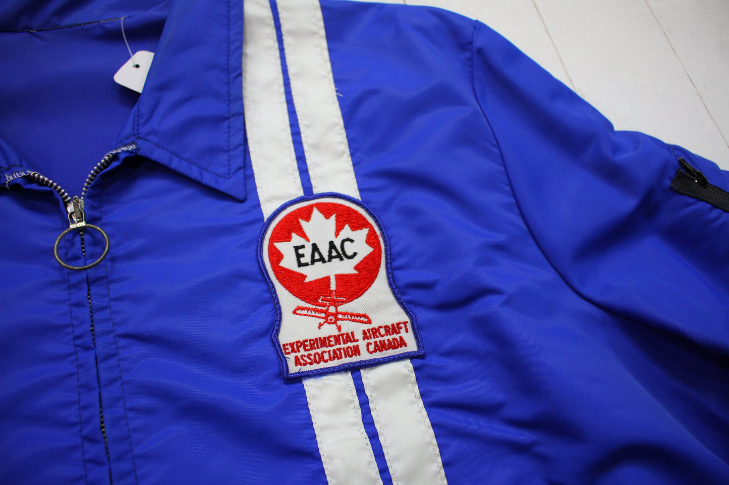 1970s/1980s Unbranded Experimental Aircraft Association Canada Patch Flight Shell Windbreaker Jacket Size XL/XXL