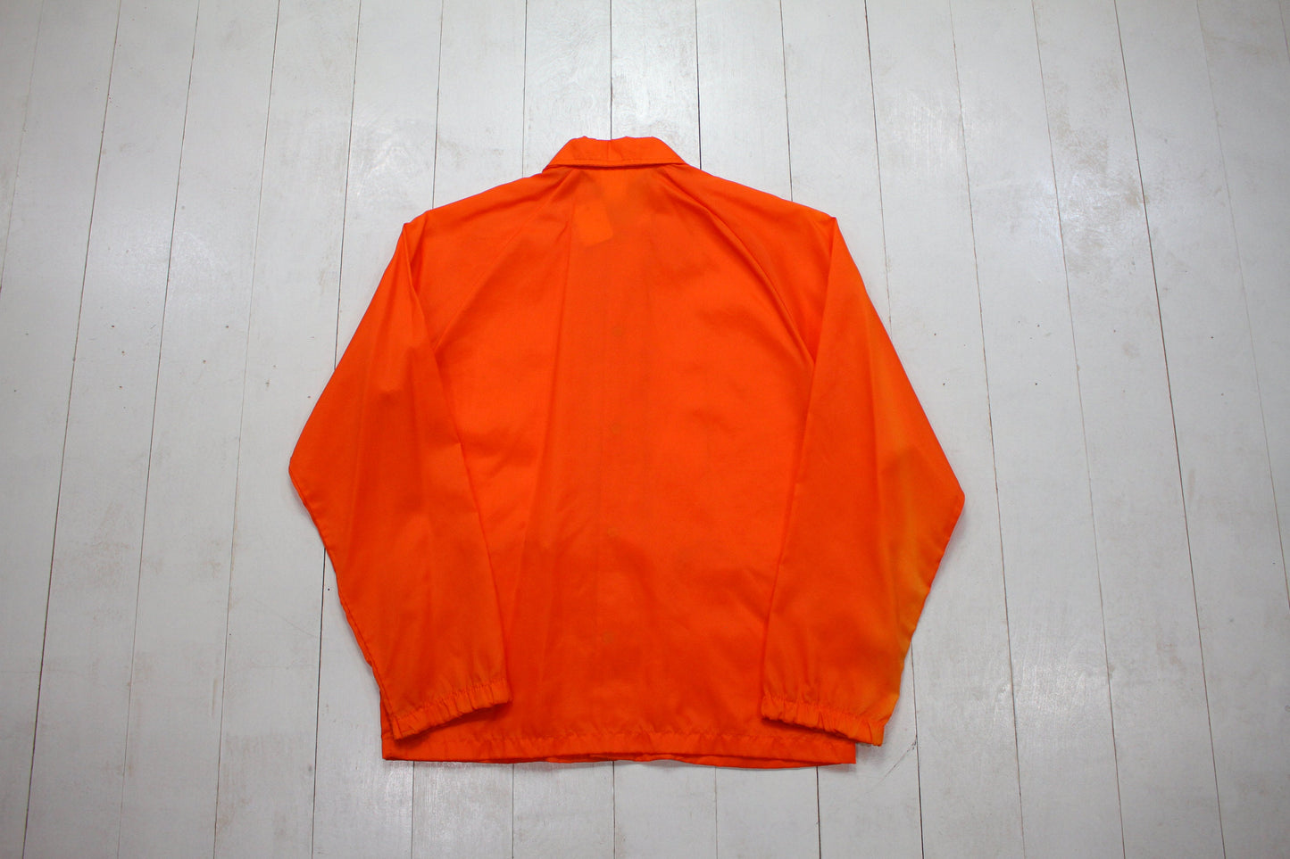 1970s/1980s Printwear Orange Nylon Coach Windbreaker Jacket Made in USA Size S/M