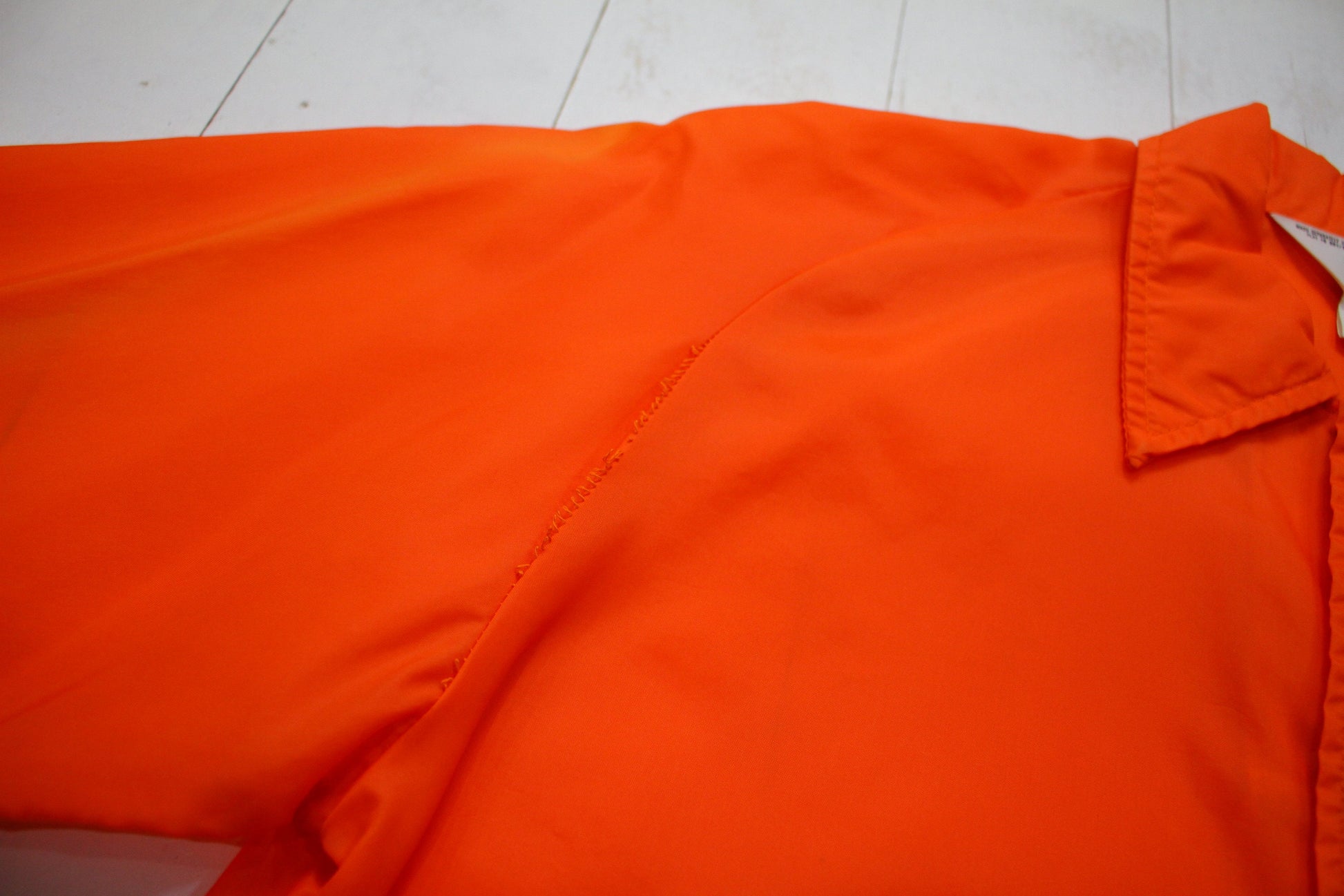 1970s/1980s Printwear Orange Nylon Coach Windbreaker Jacket Made in USA Size S/M