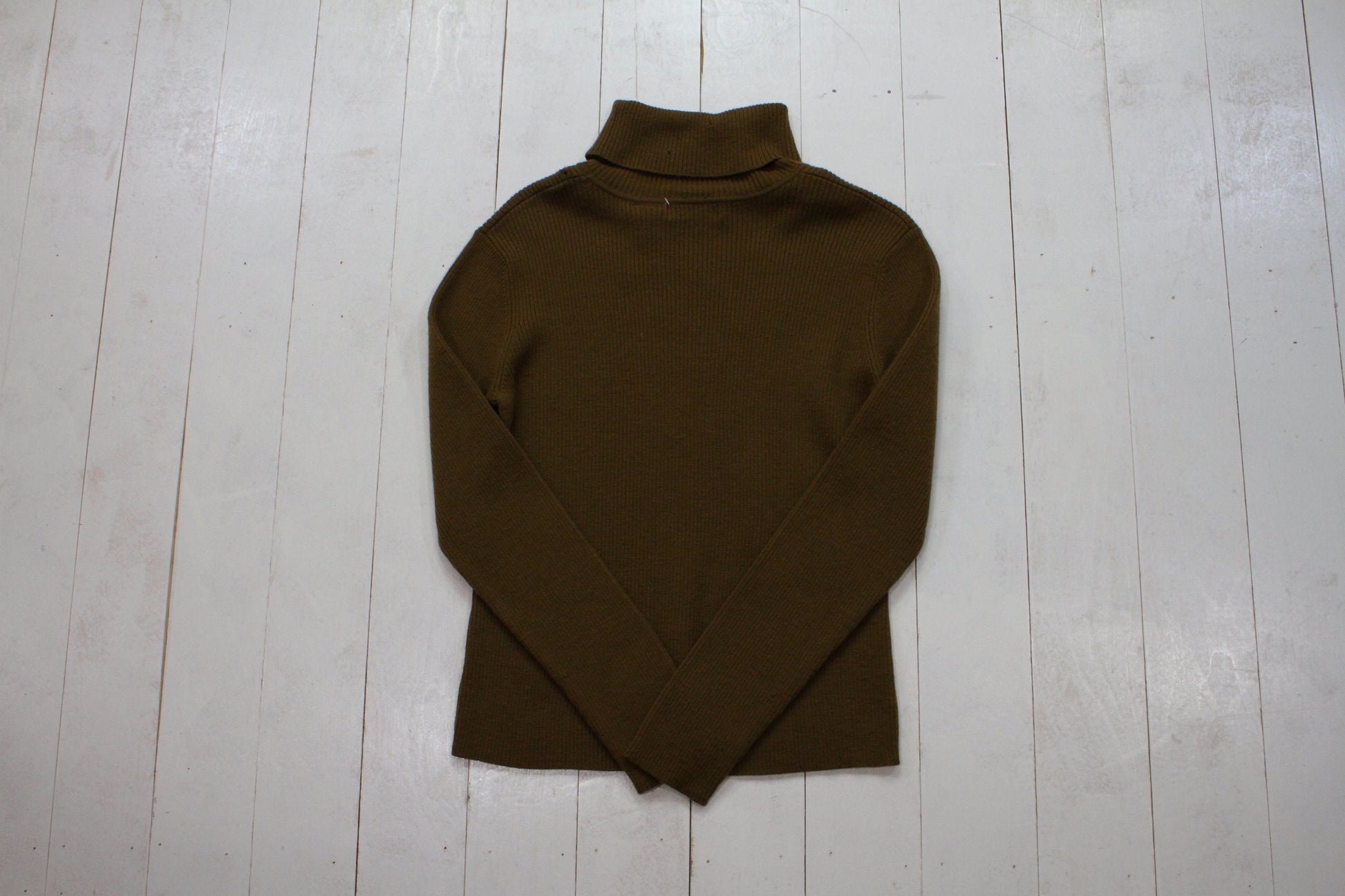 1990s/2000s Irvine Park Olive Green Merino Wool Turtleneck Sweater Women's Size M