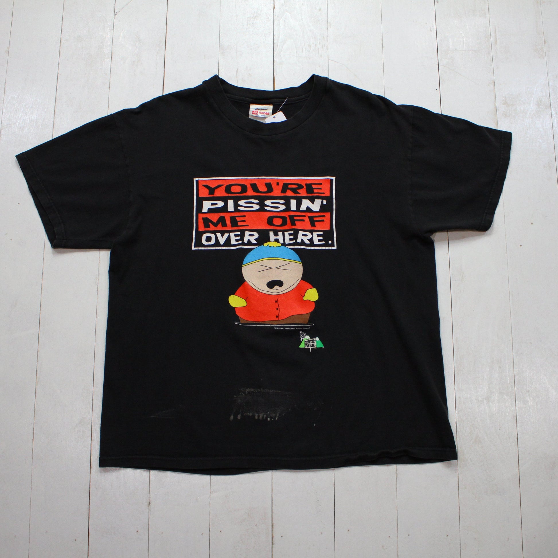 1990s 1998 South Park Eric Cartman You're Pissing Me Off Over Here T-Shirt Size L