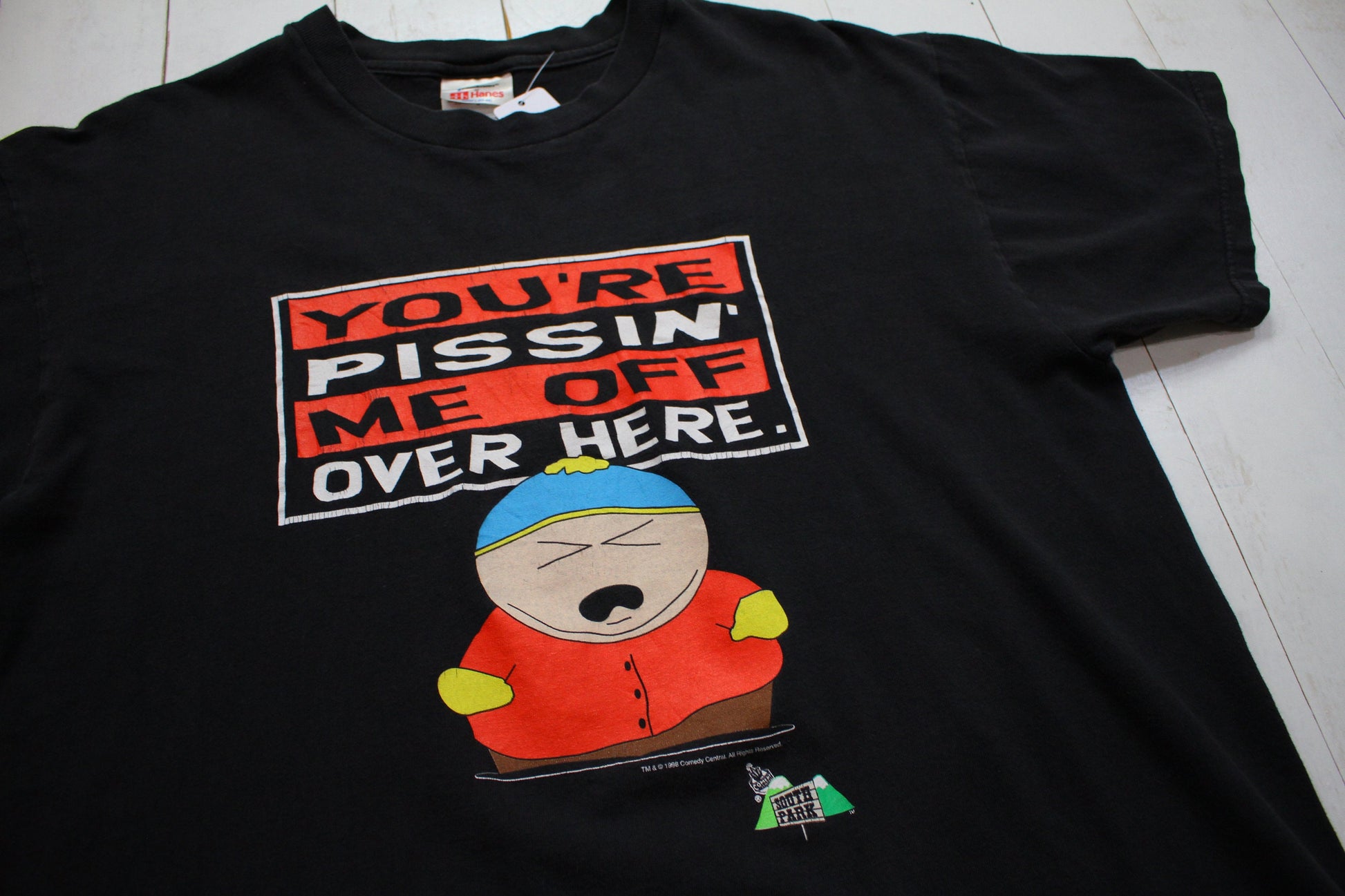 1990s 1998 South Park Eric Cartman You're Pissing Me Off Over Here T-Shirt Size L