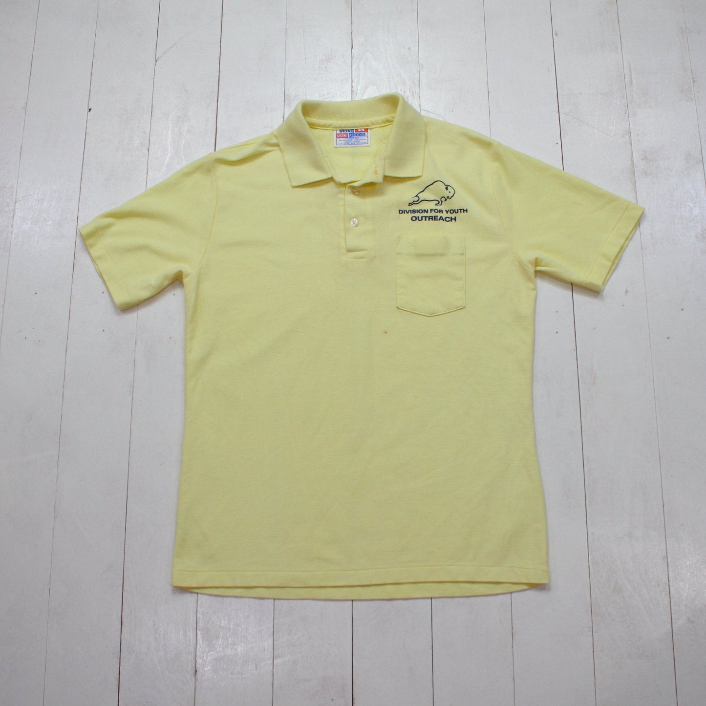 1980s Velva Sheen Buffalo Division for Youth Outreach Polo Shirt Made in USA Size M