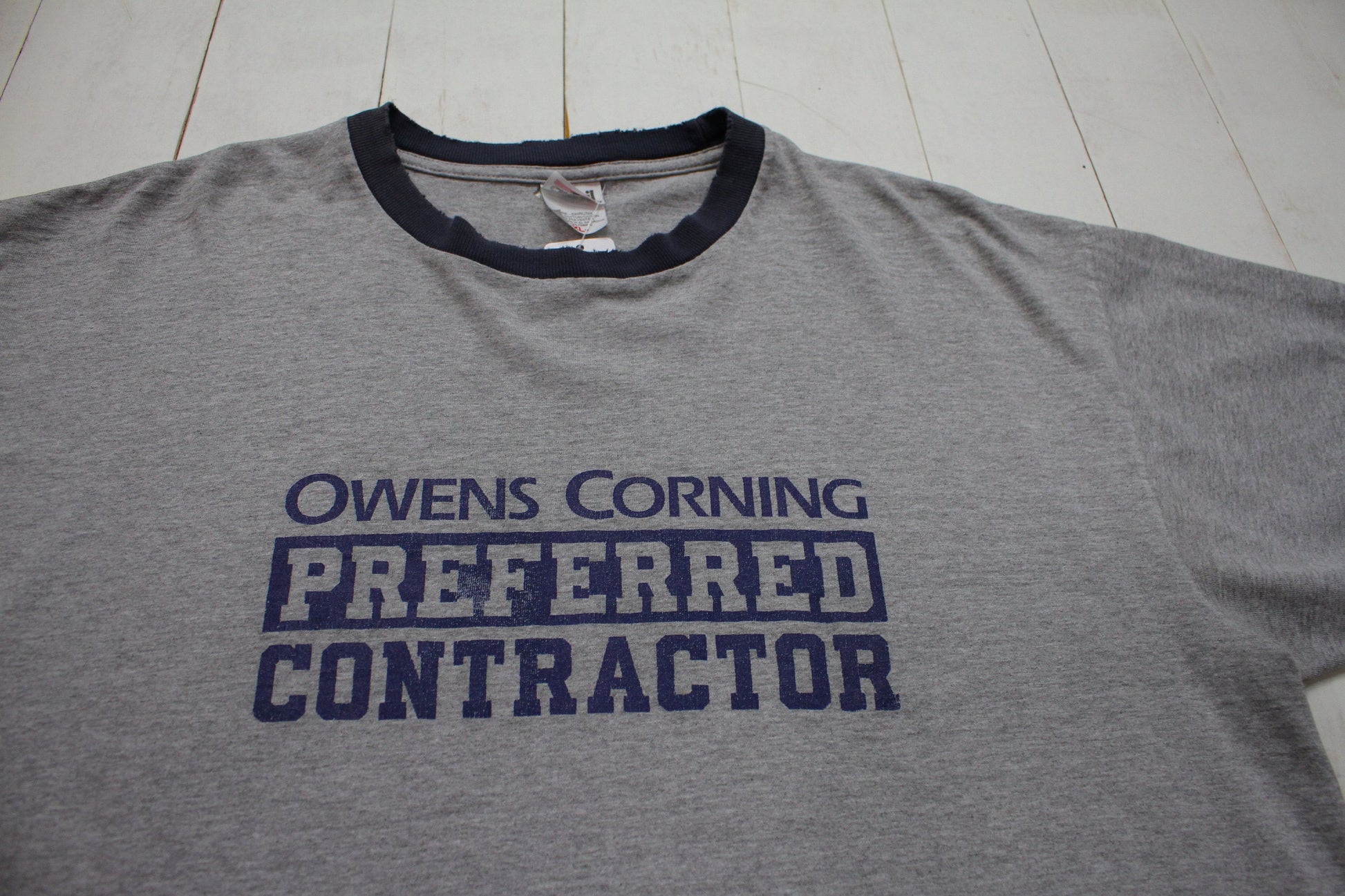 2000s Y2K Owens Corning Preferred Contractor Ringer T-Shirt Size XL