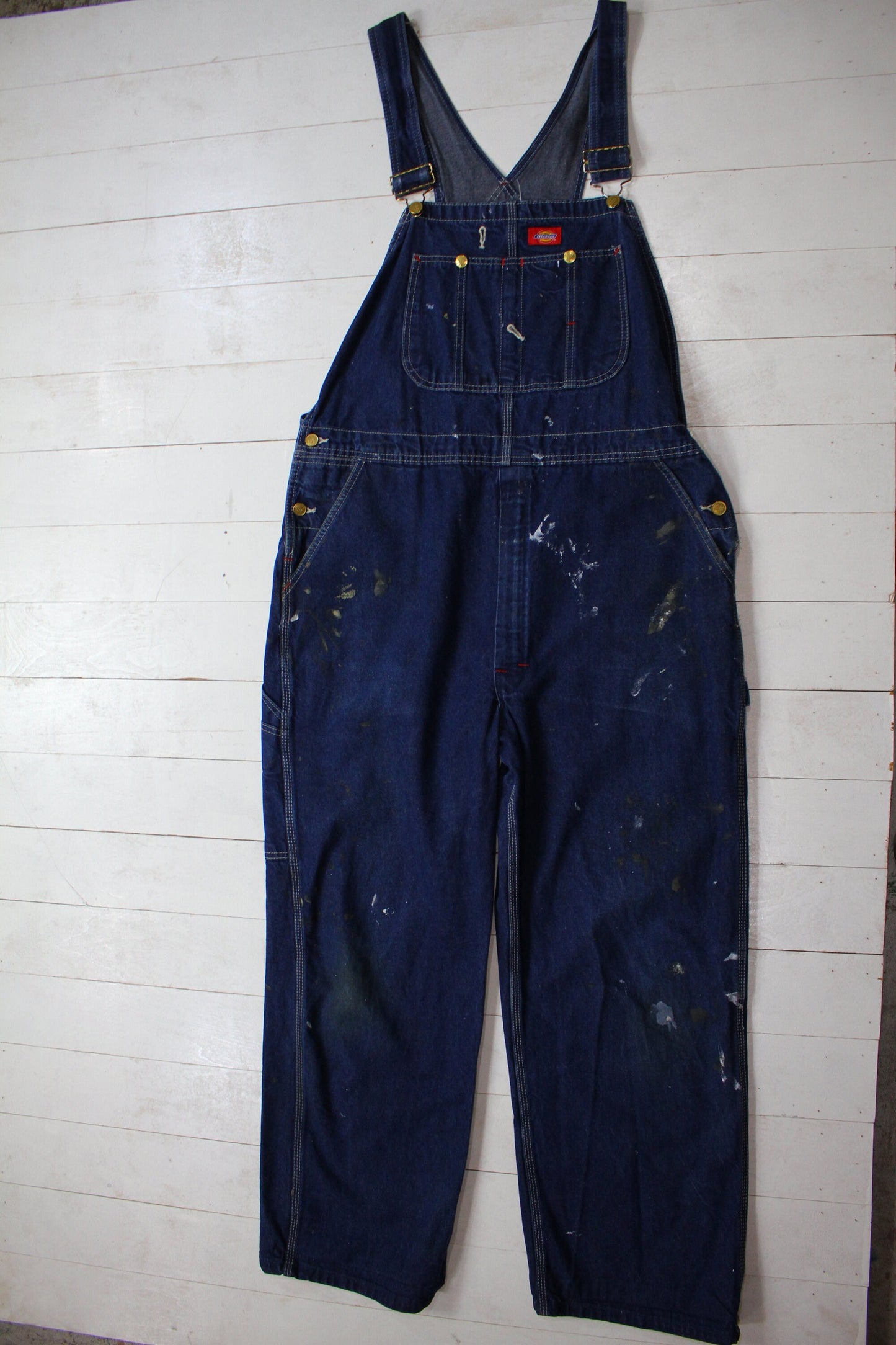 2000s Dickies Dark Denim Painter Overalls Size 40x28