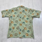 1970s Studio One by Campus Leaf Print Short Sleeve Disco Shirt Made in USA Size L