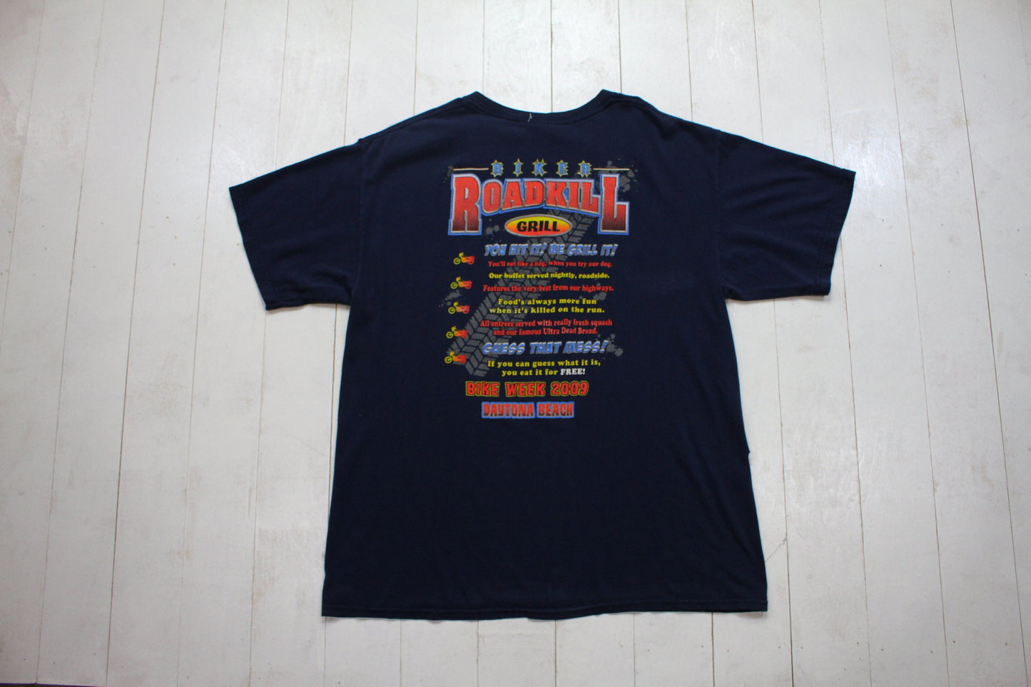 2000s 2009 Roadkill Grill Bike Week Daytona Beach Florida T-Shirt Size L