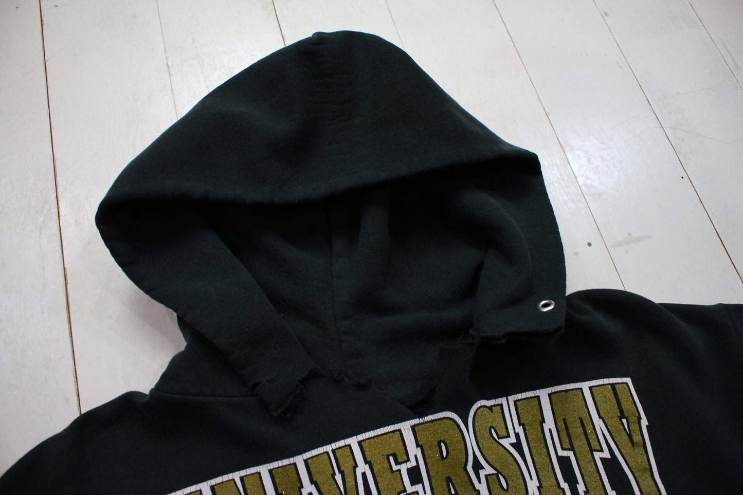 1990s/2000s Distressed University High School Football Hoodie Sweatshirt Size L