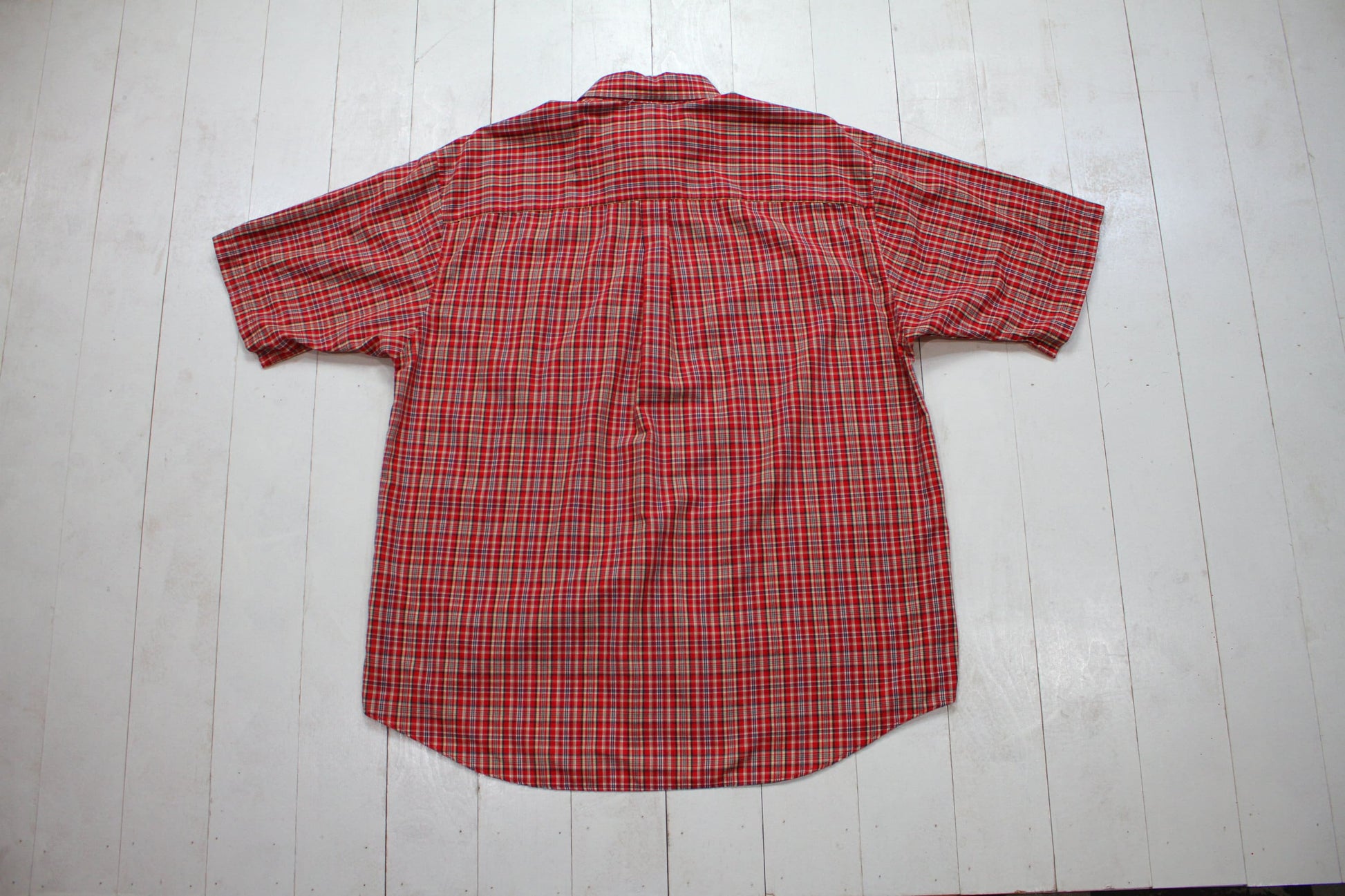 1990s/2000s Puritan Red Plaid Shortsleeve Button Down Shirt Size XL