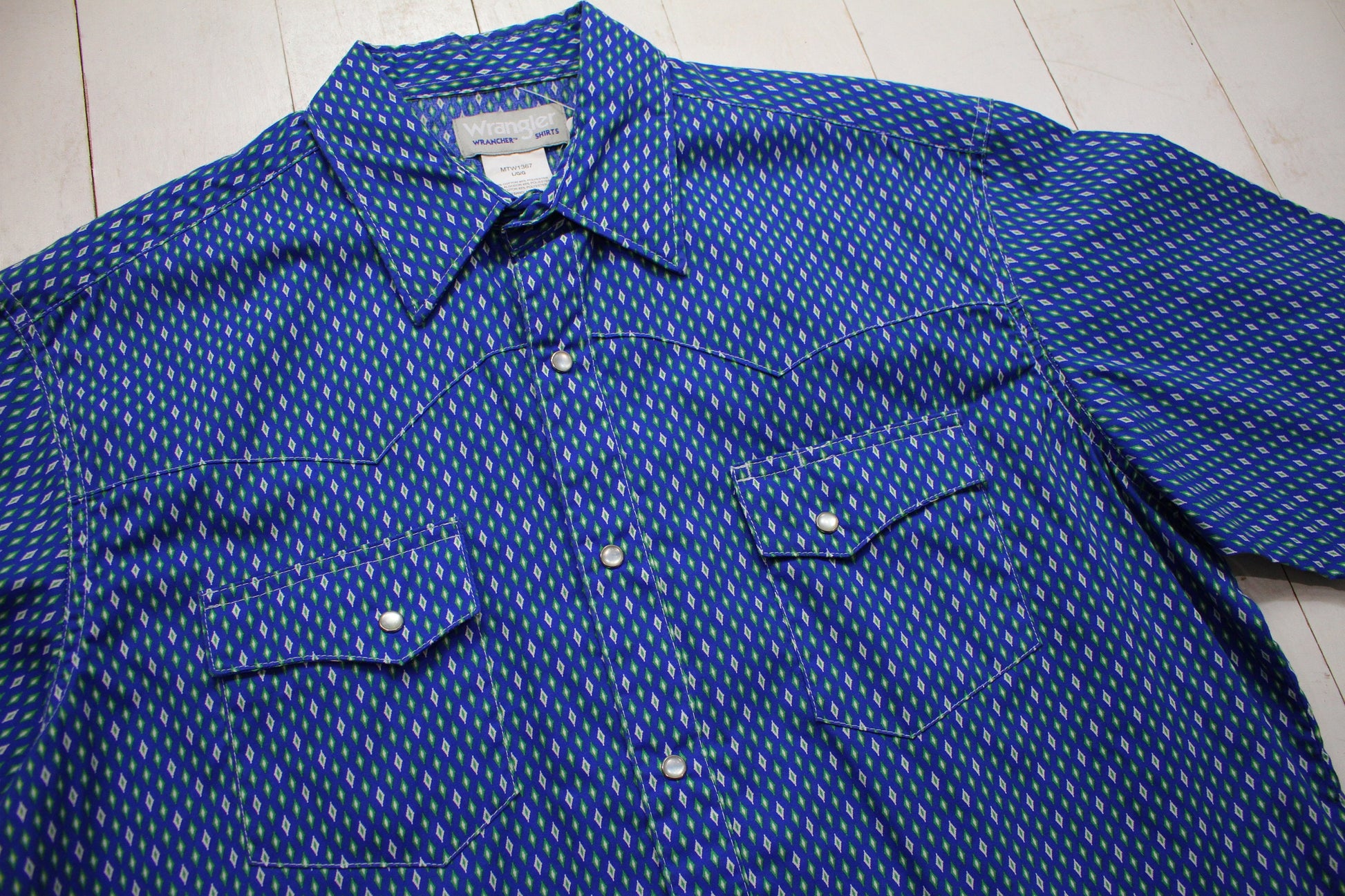 2000s/2010s Wrangler Wrancher Shirts Shortsleeve Western Shirt Size L