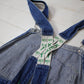 1990s Key Imperial Low Back Advertising Strap Denim Overalls Size 38x28