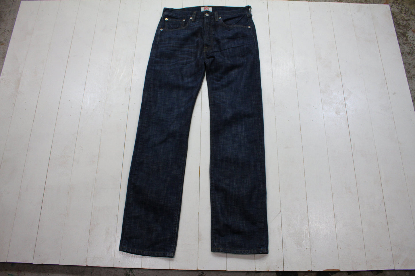 2010s Levi's 501 Dark Blue Denim Jeans Size 31x32.5