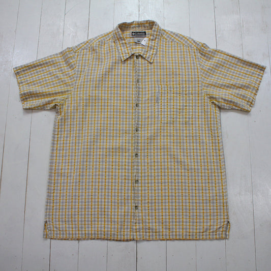 2000s Columbia Sportswear XCO Windowpane Plaid Shortsleeve Shirt Size XL