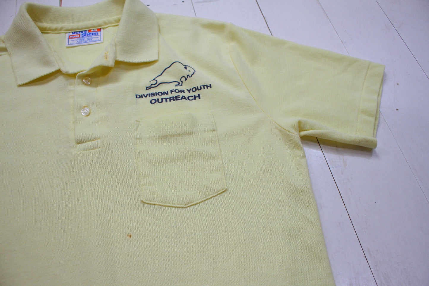 1980s Velva Sheen Buffalo Division for Youth Outreach Polo Shirt Made in USA Size M