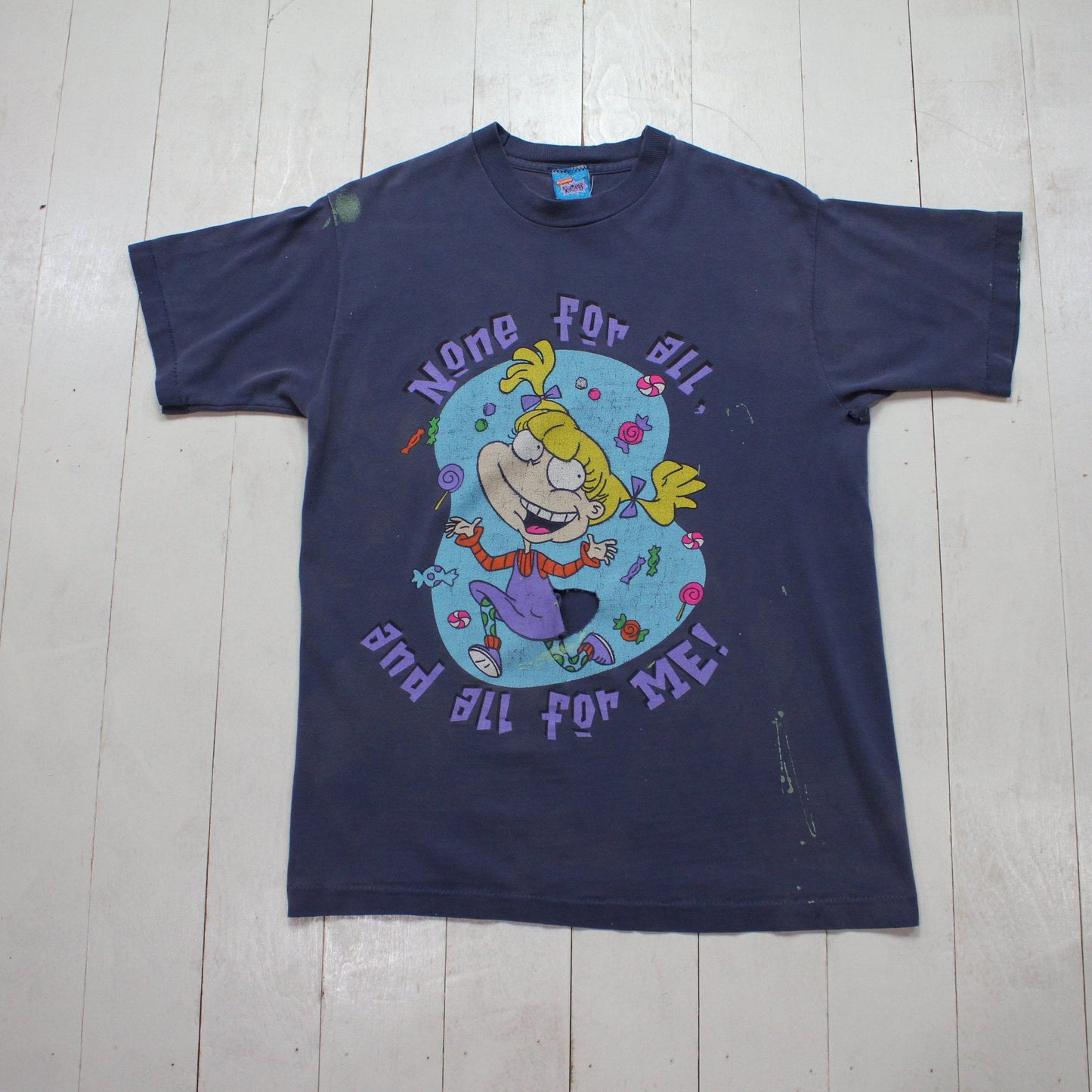 1990s 1996 Nickelodeon Rugrats Angelica None for All and All for Me T-Shirt Size M