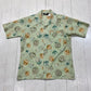 1970s Studio One by Campus Leaf Print Short Sleeve Disco Shirt Made in USA Size L