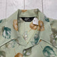 1970s Studio One by Campus Leaf Print Short Sleeve Disco Shirt Made in USA Size L