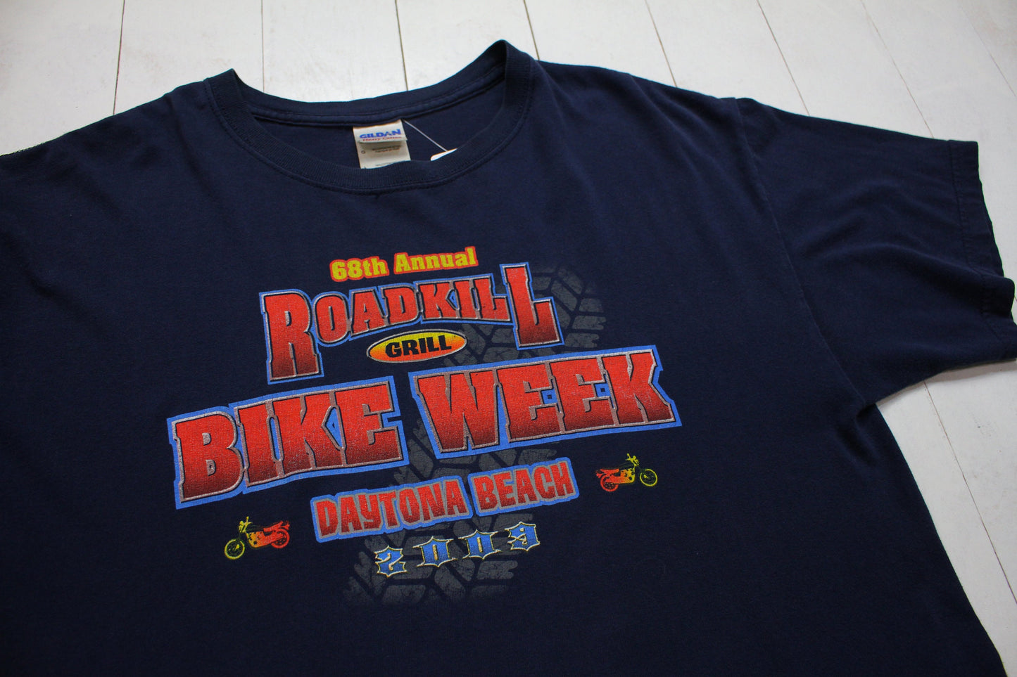 2000s 2009 Roadkill Grill Bike Week Daytona Beach Florida T-Shirt Size L