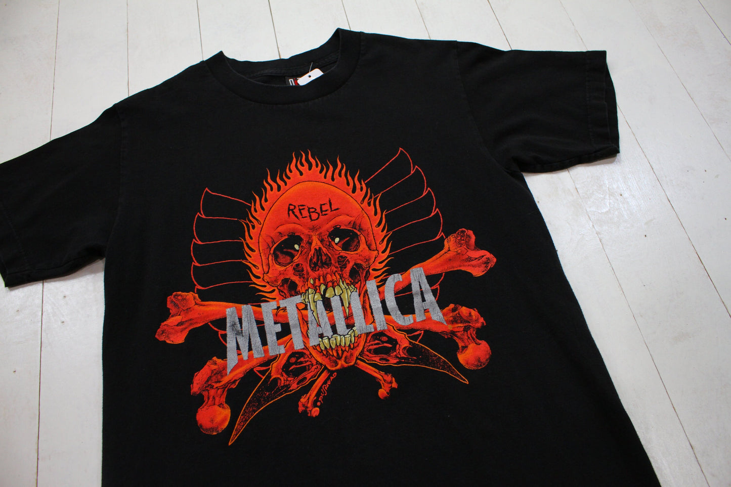 1990s Giant Metallica Pushead Rebel T-Shirt Size M