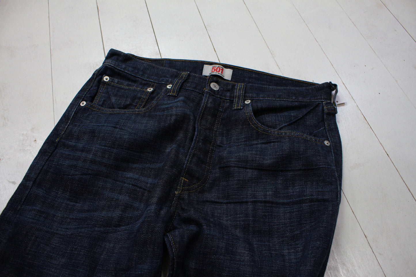 2010s Levi's 501 Dark Blue Denim Jeans Size 31x32.5