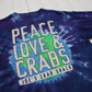 1990s Joe's Crab Shack Peace Love & Crabs Tie Dye T-Shirt Made in USA Size XL