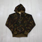 1970s Sears Fieldmaster Thermal Line Zip Up Camo Hoodie Sweatshirt Made in USA Size XS/S