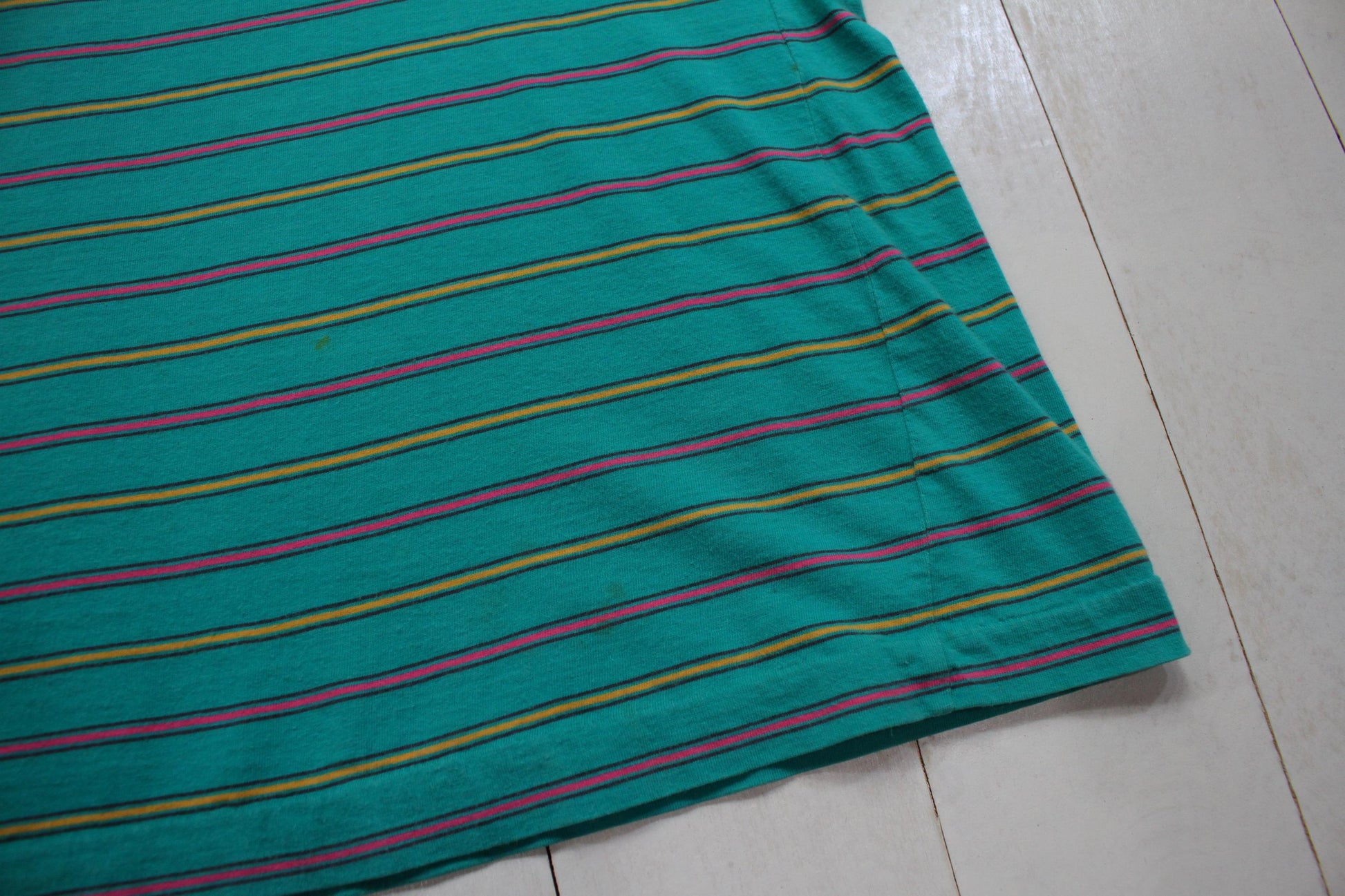 1980s Chaps Ralph Lauren Striped Shortsleeve Polo Shirt Size M/L