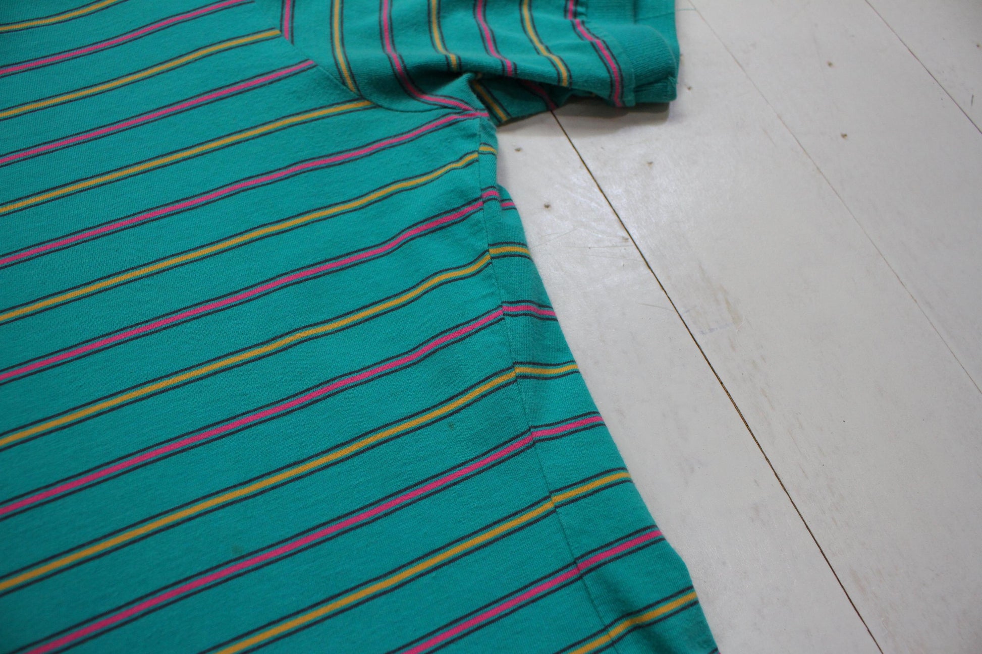 1980s Chaps Ralph Lauren Striped Shortsleeve Polo Shirt Size M/L