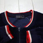 1980s Countess Mara Velour Zip Up Casual Track Suit Jacket Made in USA Size L