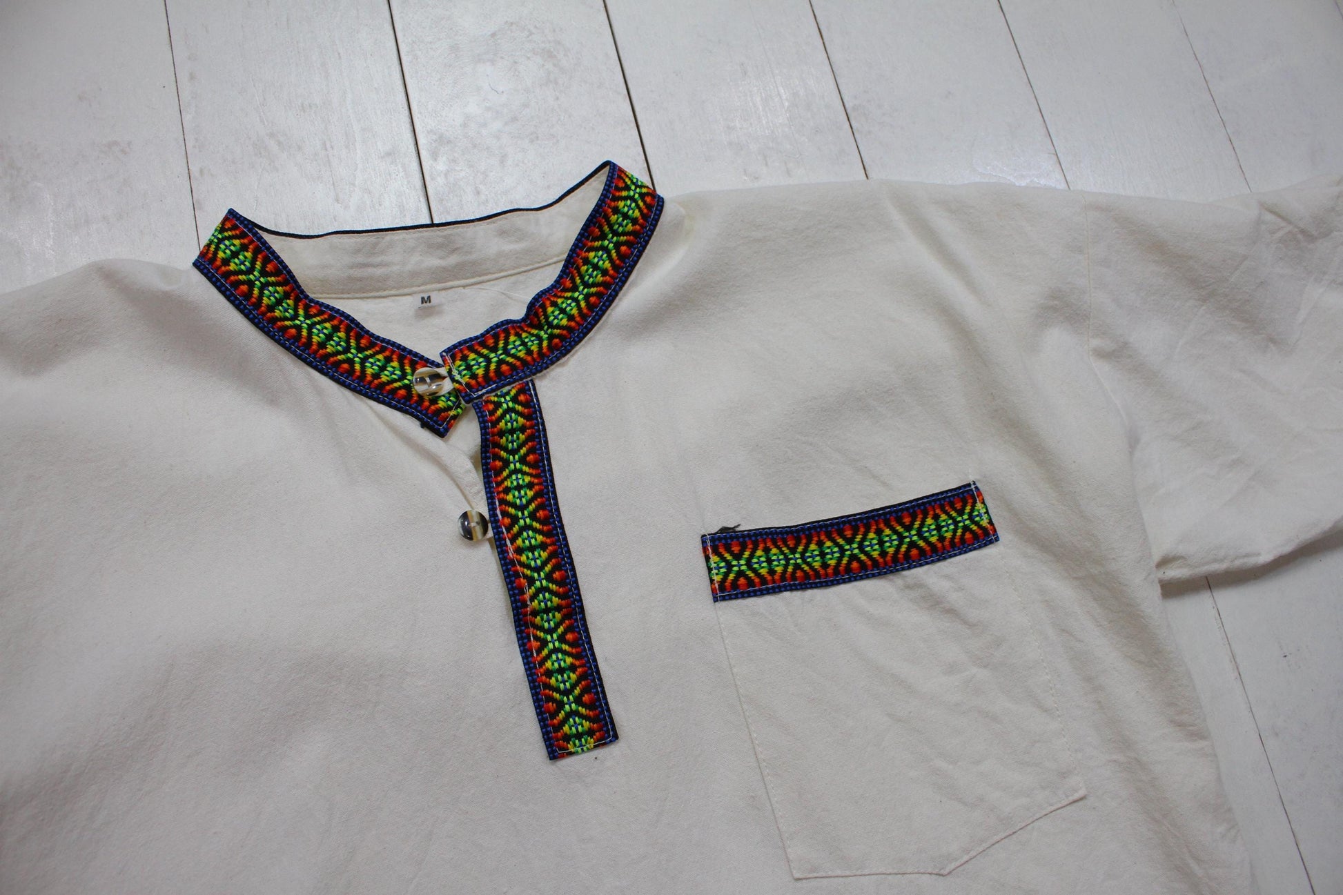 1990s/2000s Himalyian Shortsleeve Kurta Shirt Size M