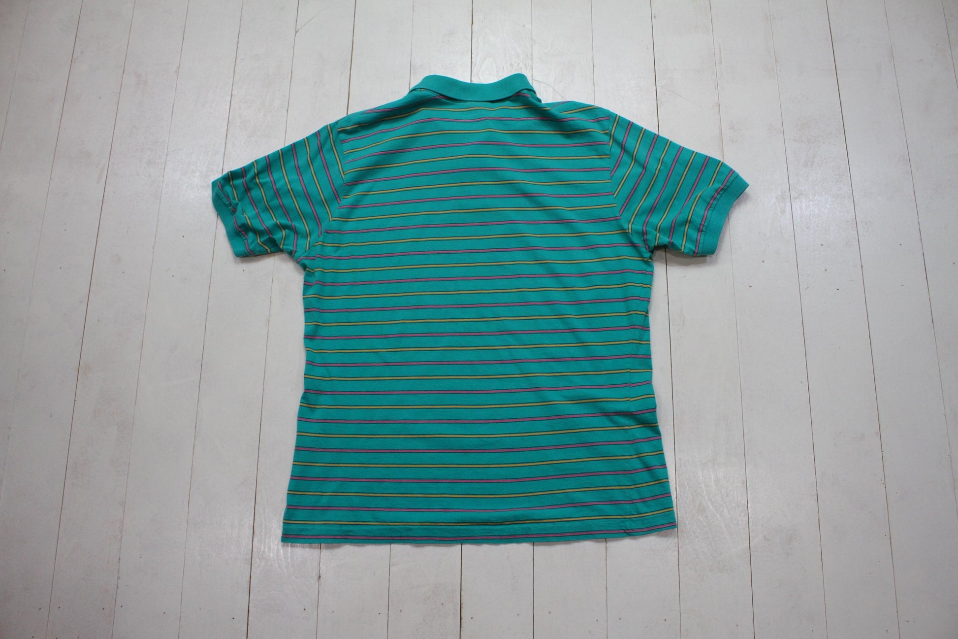 1980s Chaps Ralph Lauren Striped Shortsleeve Polo Shirt Size M/L