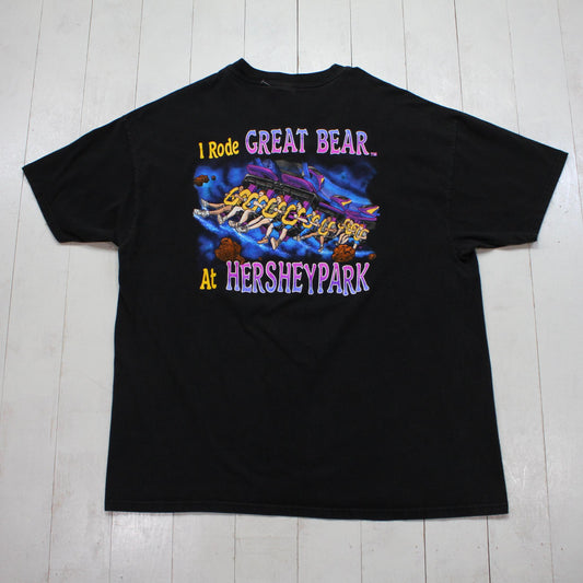 1990s Hanes Hershey Park Great Bear Roller Coaster Theme Park T-Shirt Size XL/XXL